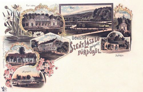 Püspökfürdő:Cursalon,Lőrincz fürdő,Népszálló,kápolna,vasútállomás.1898