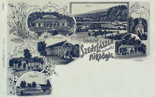 Püspökfürdő-Szent László fürdő:kőnyomat.1899